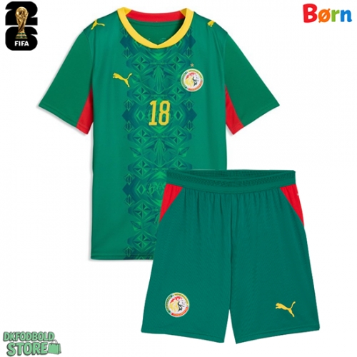 Senegal Ismaila Sarr #18 Replika Babytøj Udebanesæt Børn VM 2026 Kortærmet (+ Korte bukser)